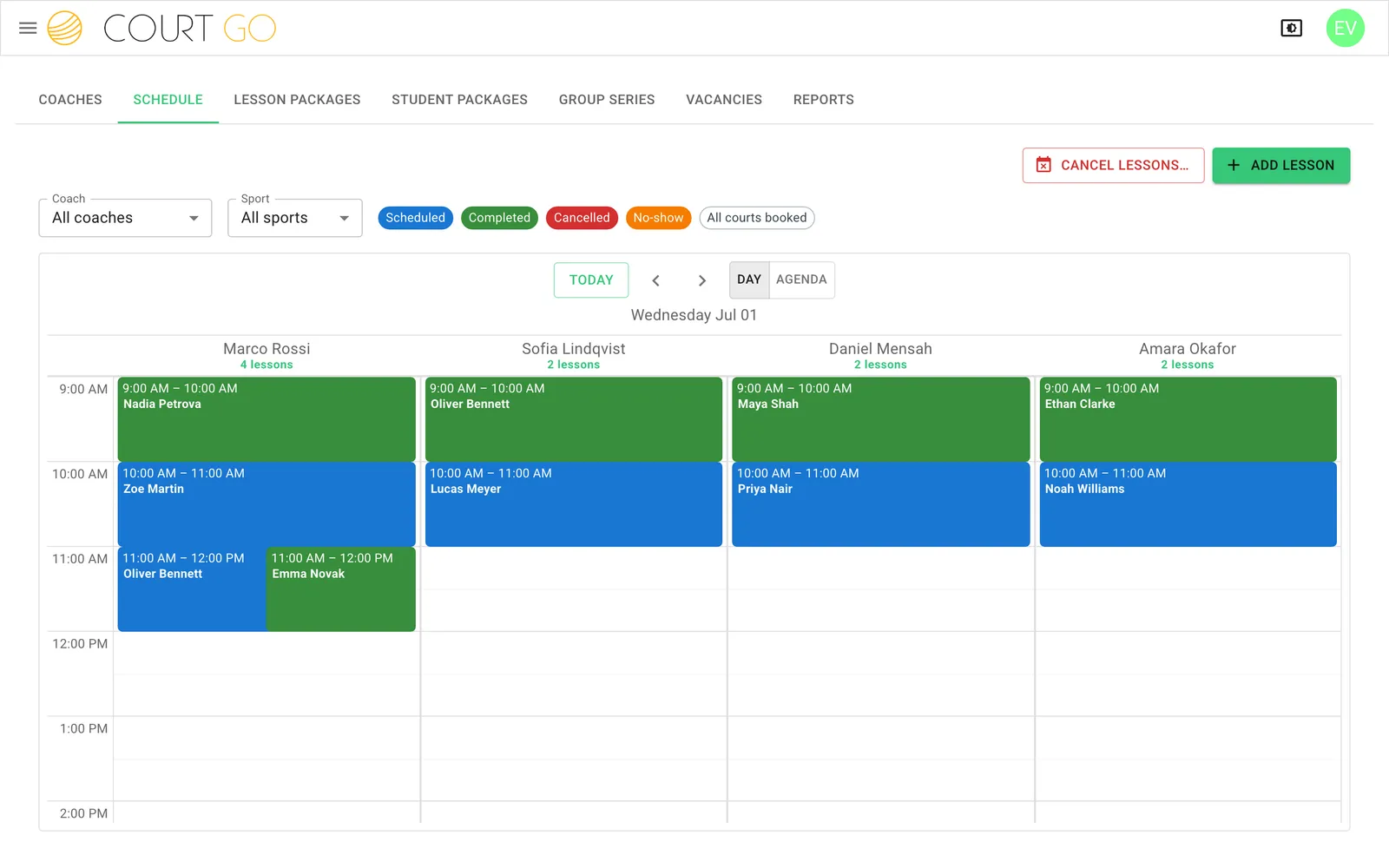 Multi-Coach Schedule